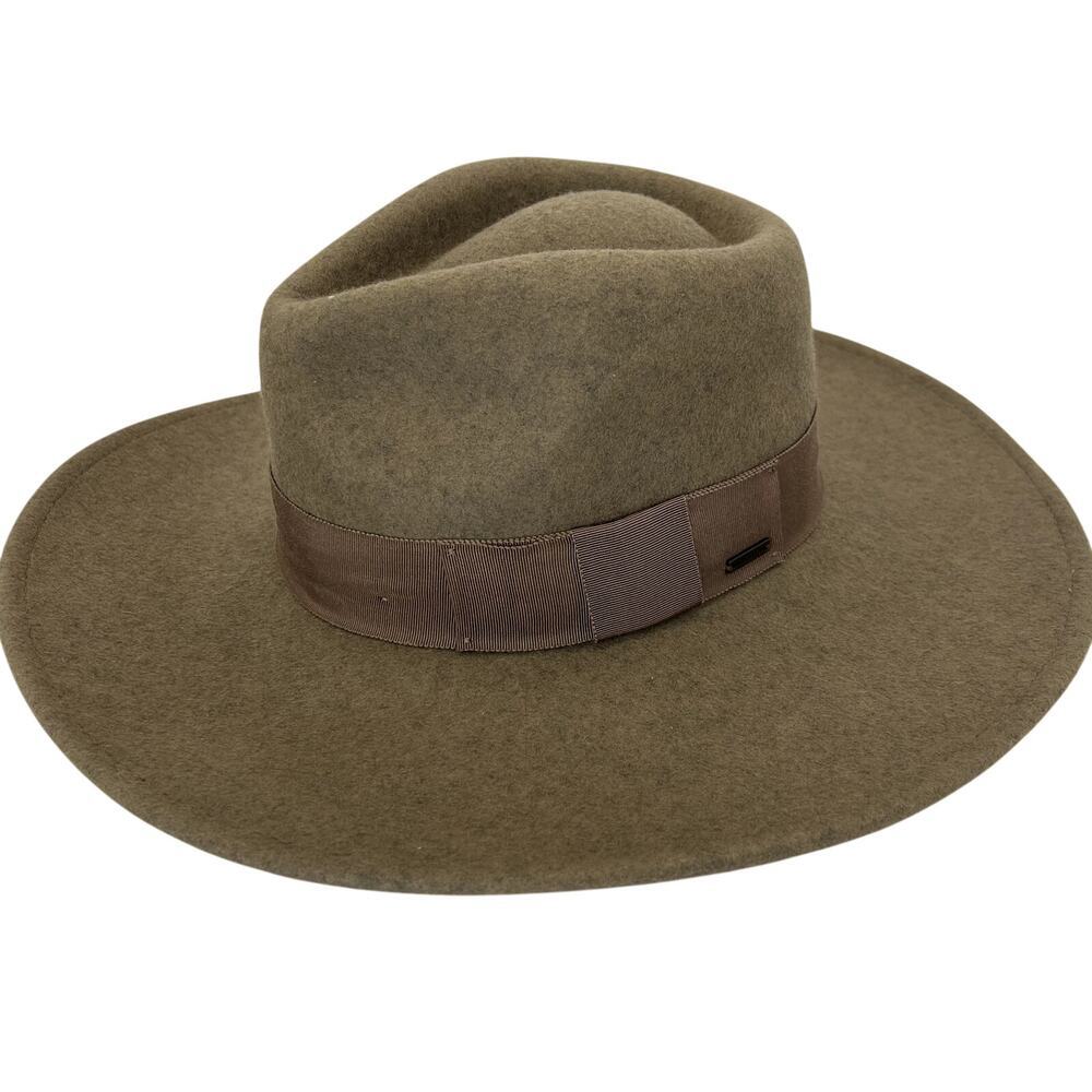 Brixton 100% Wool Felt Hat Heather Twig Beige Gray SMALL Wide Brim Western